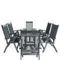 Vifah Renaissance Outdoor Patio Hand-scraped Wood 7-piece Dining Set with Reclining Chairs V1300SET11